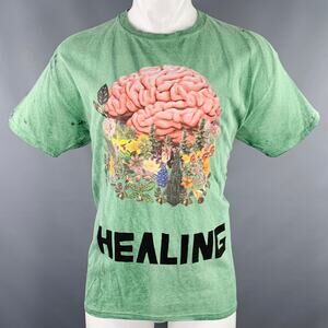 WESTFALL Size M Healing Green Multi Color Graphic Cotton Crew Neck T-shirt